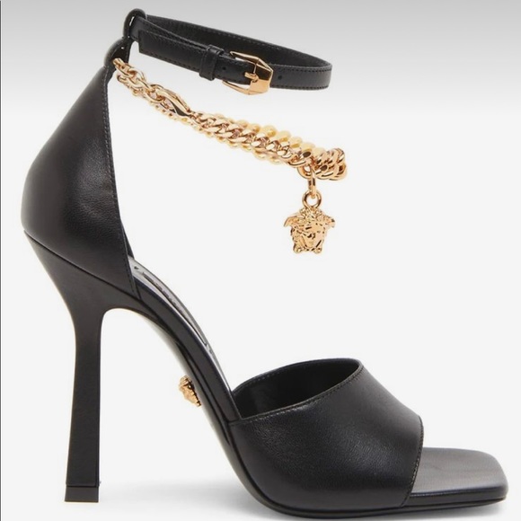 Like New. Versace Medusa Chain Leather Sandals - Picture 10 of 10